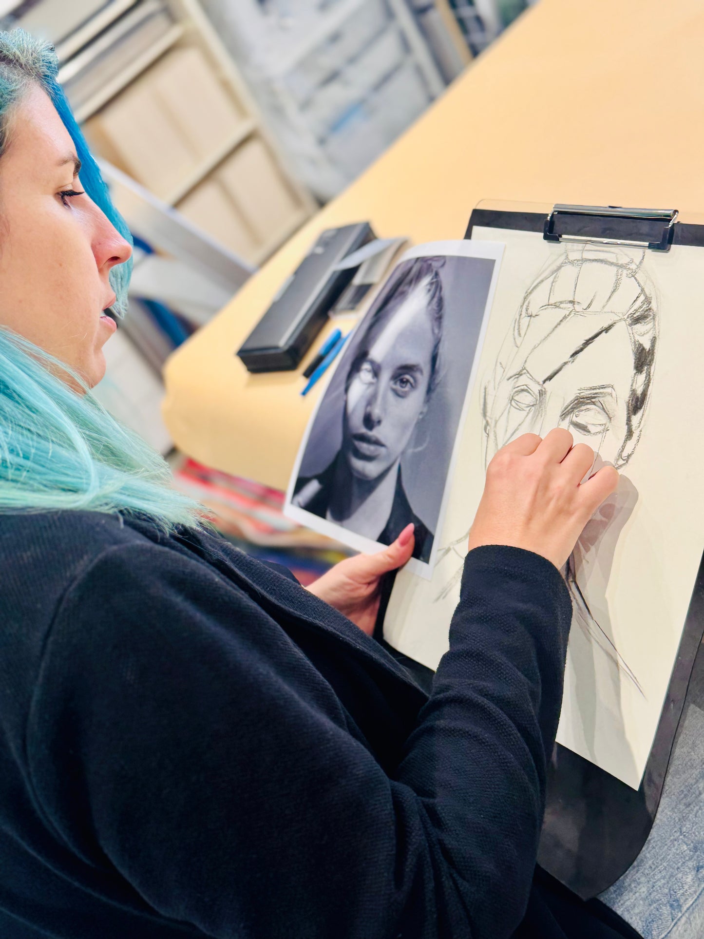 Workshop: Charcoal Portrait Drawing with Casey Denina, Tue 2/25, 1:30PM-2:30PM